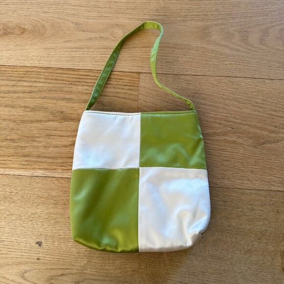 Whistles X Hai Silk Vera Bag in Green & Cream - Picture 1 of 7